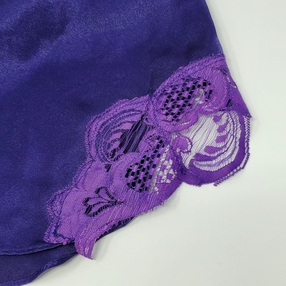 VINTAGE VICTORIA'S SECRET GOLD LABEL PURPLE NEGLIGEE LINGERIE SLEEP WOMEN MEDIUM - Picture 13 of 13